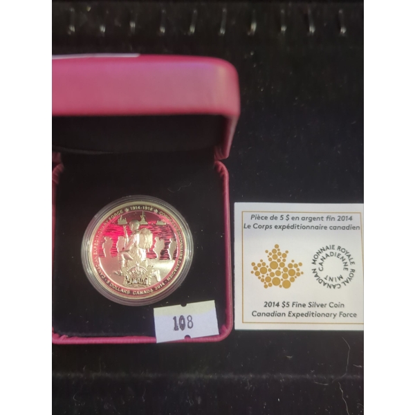 RCM 2014 Canadian Expeditionary Force Fine Silver 99.99 Coin 23.17g