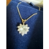 Image 3 : Yellow Gold 14K Stamped Pendant & Chain, Clear Stones, Weighs 3.00g 