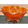 Image 6 : Fenton Chrysanthemum Ball Footed Marigold Carnival Gls Bowl & Imperial Compote