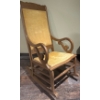 Image 3 : Mid Century Oak Upholstered Nursing Rocker 36"Tall