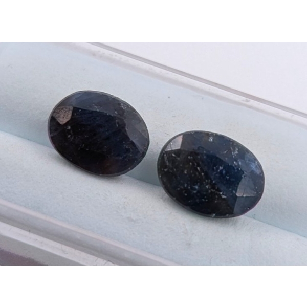  Midnight Sapphire gemstone Pair 8.26 ct Certified Value ($9,912 Appraisal)