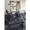 Image 1 : Atlas Strength Home Gym Equipment Smith Machine Model AL-810- Includes Weights and Bench as Shown