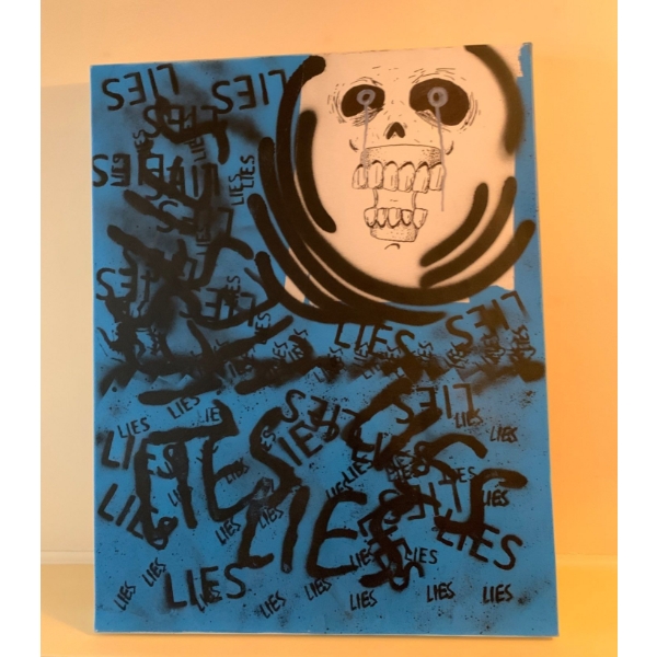 Oil on Canvas 22x28 Lies by Nathon