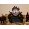 Image 2 : Collection of Elephant Decor: Wood, Stone, Ceramic- Includes: Clock 7 W, 6 T, 