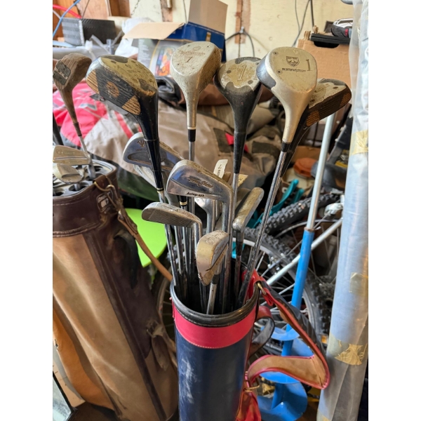 Set of vintage golf clubs
