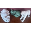 Image 1 : Sleeping Feline Door Stop w/ Curious Kitty & Porcelain Polarbear 14"W