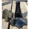 Image 1 : Small Hand Carved Black Obsidian Aztec Animal Sculptures 