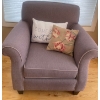 Image 2 : Over Sized Plush Arm Chair 38x33x36 w/ Ottoman Alike & Decorative Throw Pillows