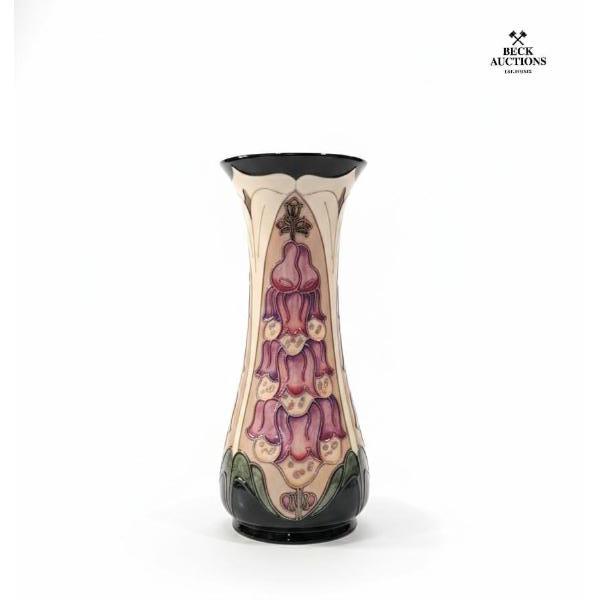 Moorcroft Pottery vase in the "Foxglove" pattern, designed by Rachel Bishop 12''INCHES IN HEIGHT 