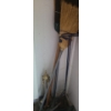 Image 4 : Tarps, Burlap, Cleaning Bucket, Floor Sweeper, Fireplace Tools, Brooms- Scroll Photos