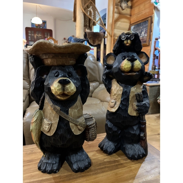 Two Bear sculptures 21” height