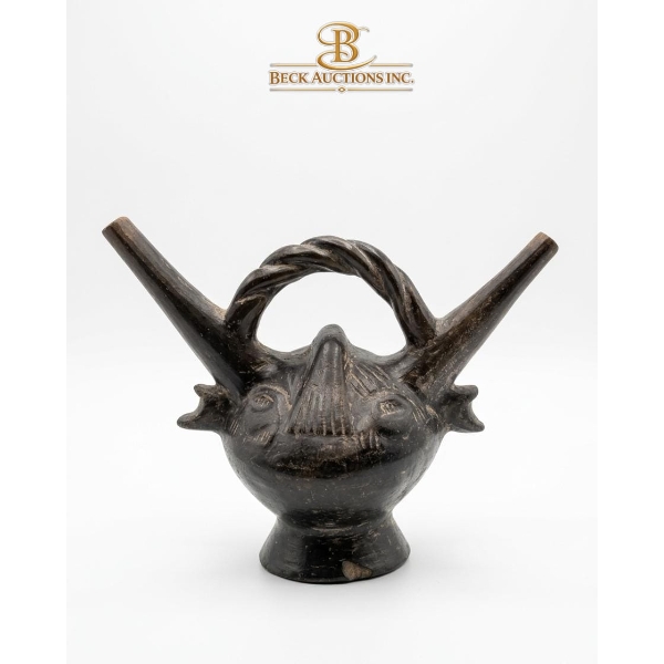 A Blackware Pre-Columbian Whistling Vessel