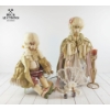 Image 4 : Pair Of Porcelain Monkey Dolls Dressed In Elaborate 18th-Century Style Costumes With Lace And Fine F