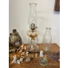 Image 2 : vintage clear glass kerosene oil lamp with burner & chimney vintage glass milk bottle mini figurines