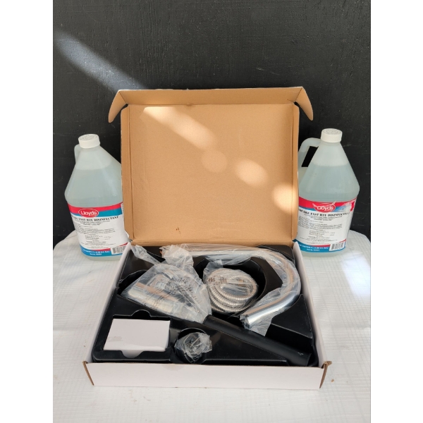 NEW Modern Brushed Nickel Adjustable Faucet w/ Isocare Fast RTU Disinfectant Solution 