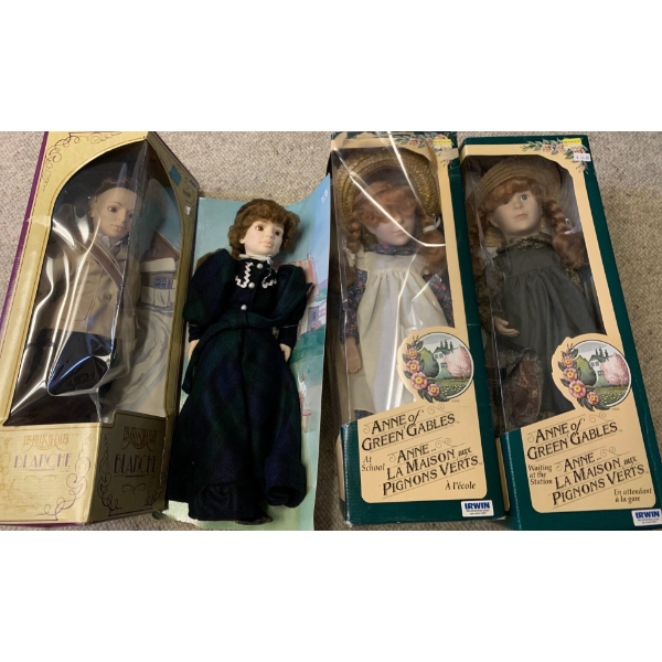 Set of 4  Dolls - Anne of Green Gables Dolls, Les Filles De Caleb Blanche Doll & Country Girl Doll 