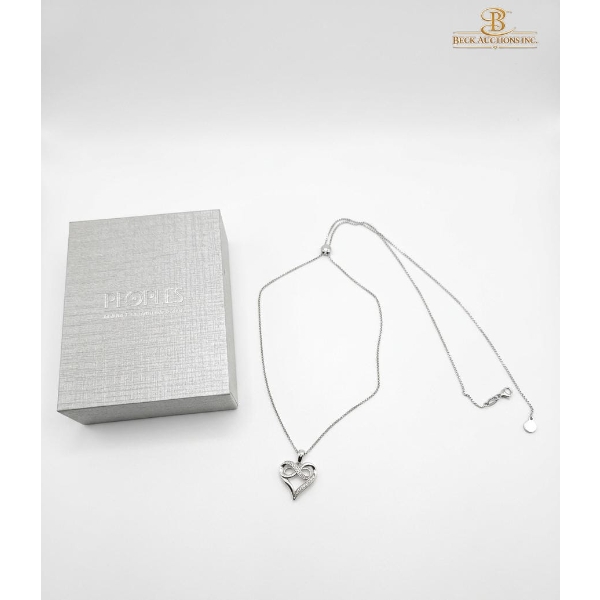  Peoples Jewellers Diamond Infinity Heart Pendant Necklace Is Crafted From Sterling Silver 925 , 8.9