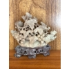 Image 1 : Soapstone Grapevine Sculpture On Rosewood Base 6L - Metamorphic Stone 