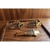 Image 3 : Gold Tone Bulldozer Cufflinks and Tie Clip