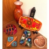 Image 2 : Collectible "Pool Pottery" Ceramic Vibrant Abstract Designs, Hand Painted Irreproducible Items