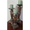 Image 1 : Set of 3 Pillar Candleholders Tallest 19 T