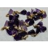 Image 2 : Polished Amethyst Gemstone Pendants With Gold Plated Clasps