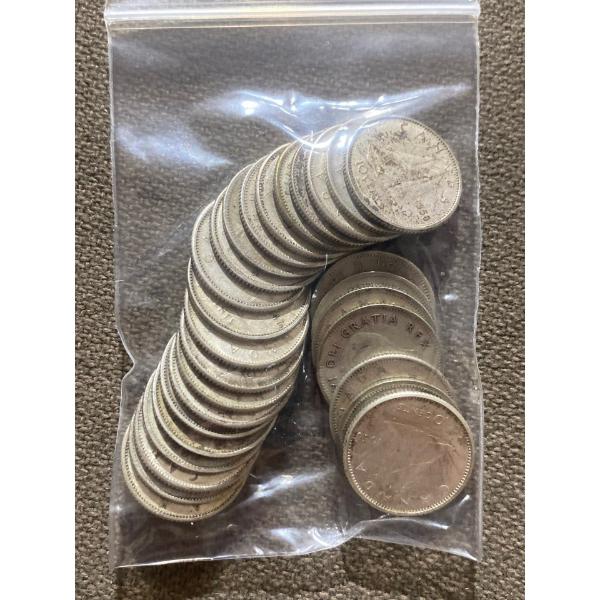 28 Canadian 10-Cent Pieces 80% Silver 2.33 Grams