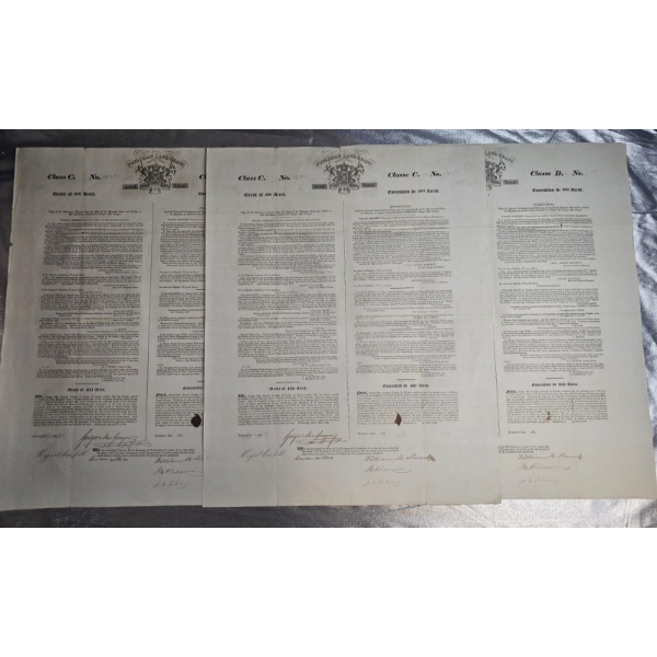 Documents Shown Are Poyaisian Land Grants From The Early 1820s.