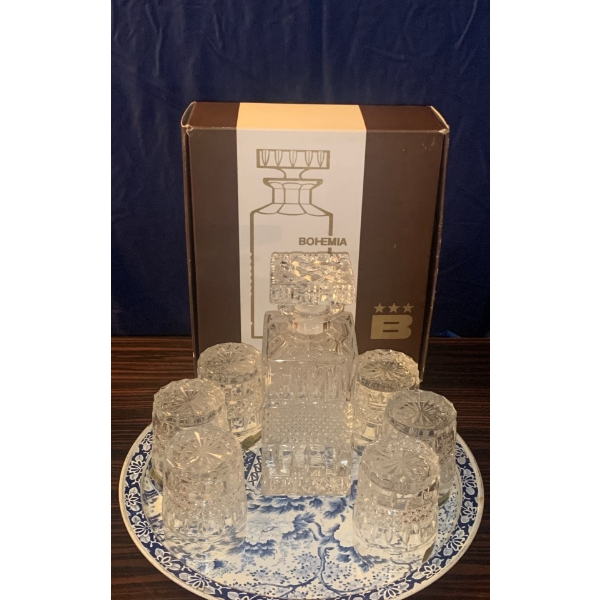 Crystal Decanter Set w/ Tray
