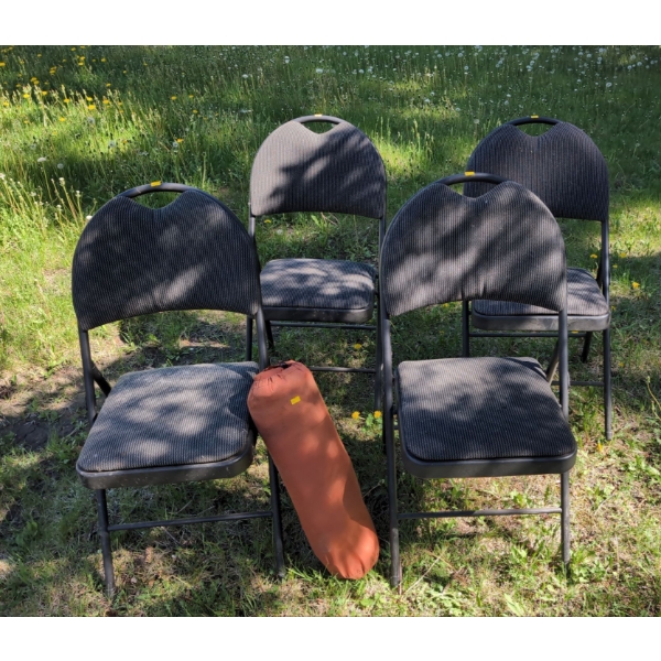 13 Folding Chairs w/ Coleman Inflating Mattress 