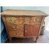 Image 3 : Antique Oak Dresser with 3 Drawers and Cabinet, Ornate Brass Pulls from the late 19th to early 20th 