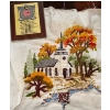 Image 1 : 'Little Church By The Lake' Vintage Crewel Embroidery From Creative Circle & More