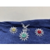 Image 1 : Swarovski Crystal Butterfly and 3 Flowers in Red, Yellow, and Green 