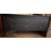 Image 1 : Black Side Table w/ Drawers - 59W, 18D, 30T 