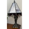 Image 2 : Vintage Book Case w/ Tiffany Style Lamp (Cracked) Tasseled Table Lamp Decor & More