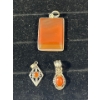 Image 1 : Collection of Orange Stone Pendants