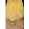 Image 2 : Pair of Vintage Yellow Ceramic Lamps 8" Diameter Base, 26.5 T to Top of Finial 