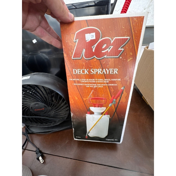 deck sprayer and honeywell fan