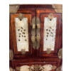 Image 4 : Chinese Jewellery Box with White Jade Inlays and Brass Fittings
