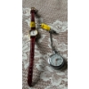Image 1 : Set of Caravelle Clip on Watch with Lorus Ladies Watch with Red Leather Strap 