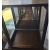 Image 3 : Tabletop Wood & Glass Curio Cabinet w Lead Insert Detail 17 1/2 w 13 d 20 h