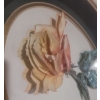 Image 5 : Wooden Rocking Chair w/ Ottoman & Knitted Throw  &  Hand Made Shadow Box Framed Floral Art Piece