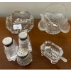 Image 1 : Crystal Cut Glass Basket w/ Salt Cellar & More 3T