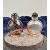 Image 2 : Pair of Clear Glass Snuff Bottles with Spoons 2.5H