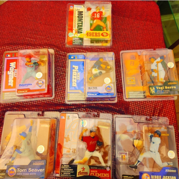 7 McFarlane MLB & 1 NFL Figure in Packaging