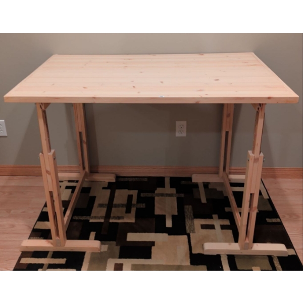 Raw Wood Adjustable Drafting Table