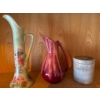 Image 1 : Assortment Of Vintage Glass Vases Hand Crafted & Painted 13" Tall (Tallest)