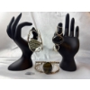 Image 1 : Three Stamped .925 Sterling Silver Bracelets with Semi-Precious Stones