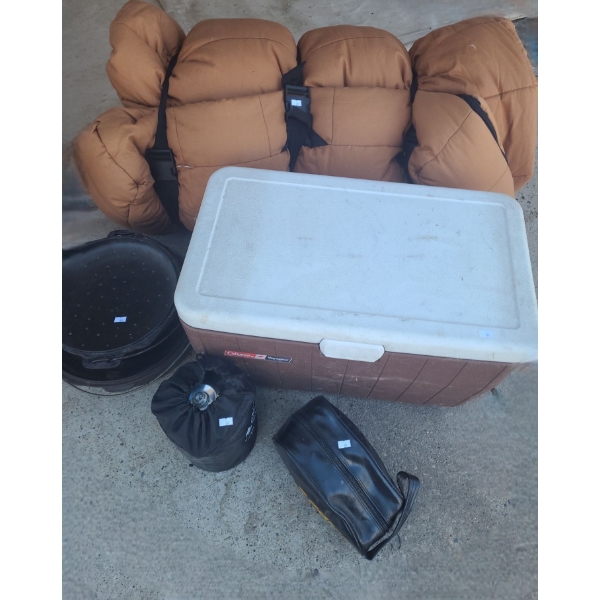 Coleman Cooler 24W, 12D, 15 T,  Heavy Duty Sleeping Bag, Campsite Coffee Percolator and More!