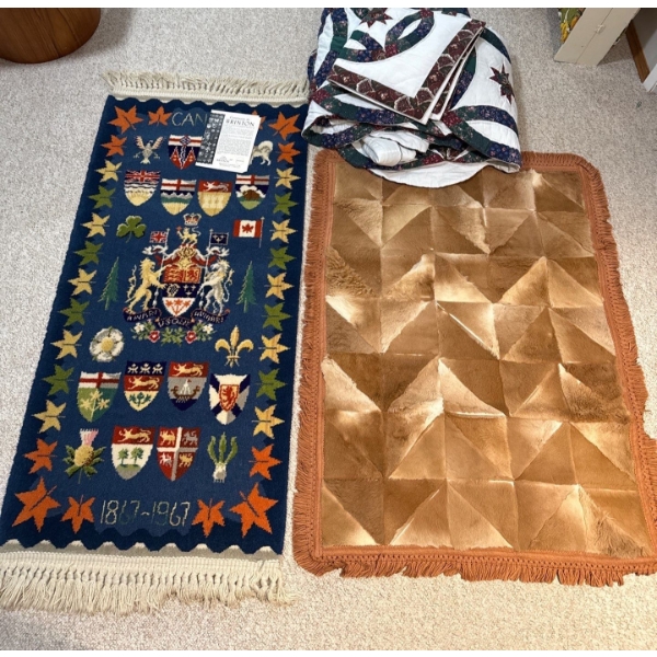 Kangaroo Fur Products Australian Fur, Brinton 'Canada' Rug (58x26 ), Quilt 
